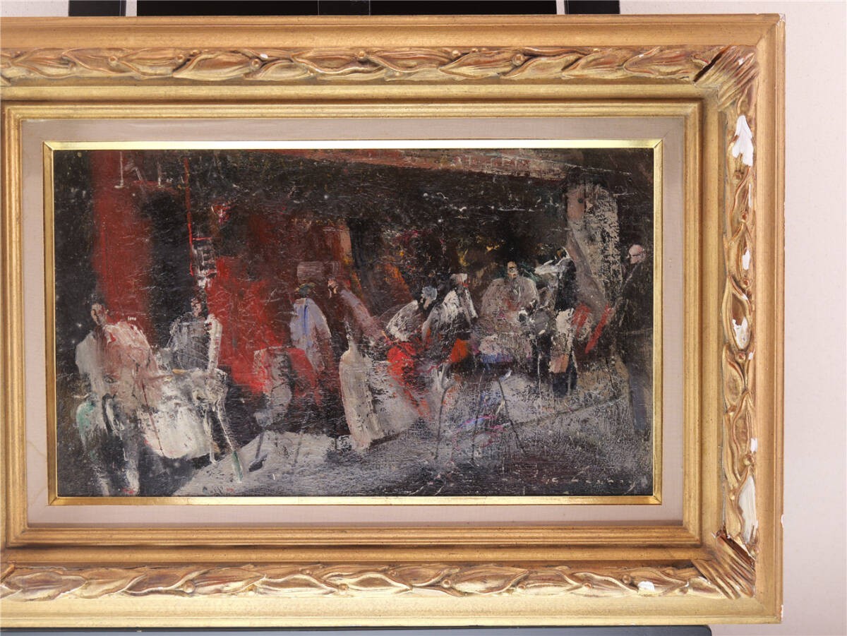 Jean Claude Chesnay Paris Cafe Scene Oil Painting French Modern Art