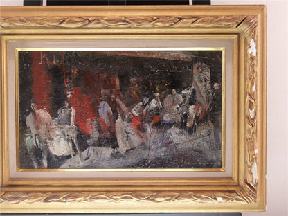 Jean Claude Chesnay Paris Cafe Scene Oil Painting French Modern Art