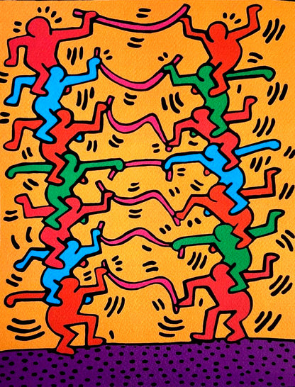 Keith Haring Lithograph Signed & Numbered COA by Hand Stamp