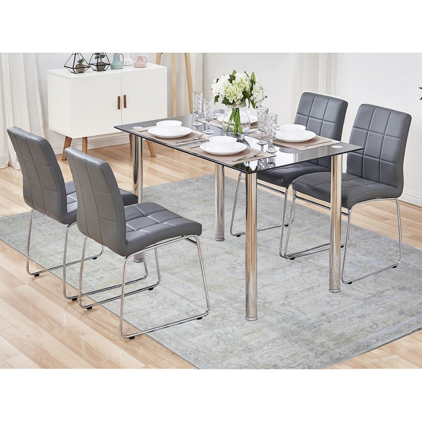 8'X9'5" Voyage Gray Hand Knotted Afghan Angora Oushak Wool Oriental Rug