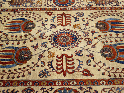 Carpet 7X10 Handspun Wool Afghan Oriental Rug Large Floral Design Living Room