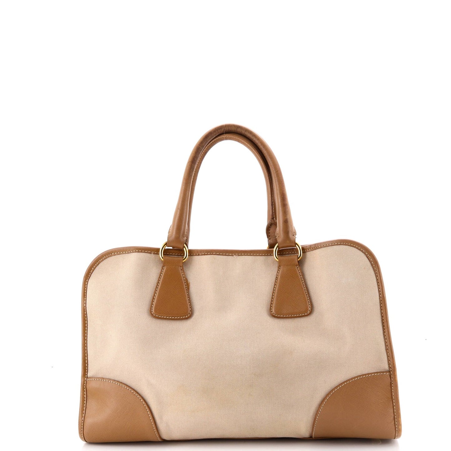 Prada Convertible Tote Canvas And Saffiano Leather Large