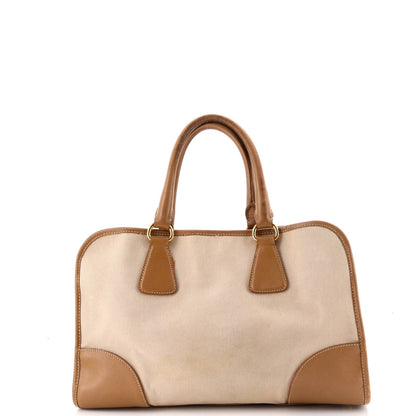 Prada Convertible Tote Canvas And Saffiano Leather Large