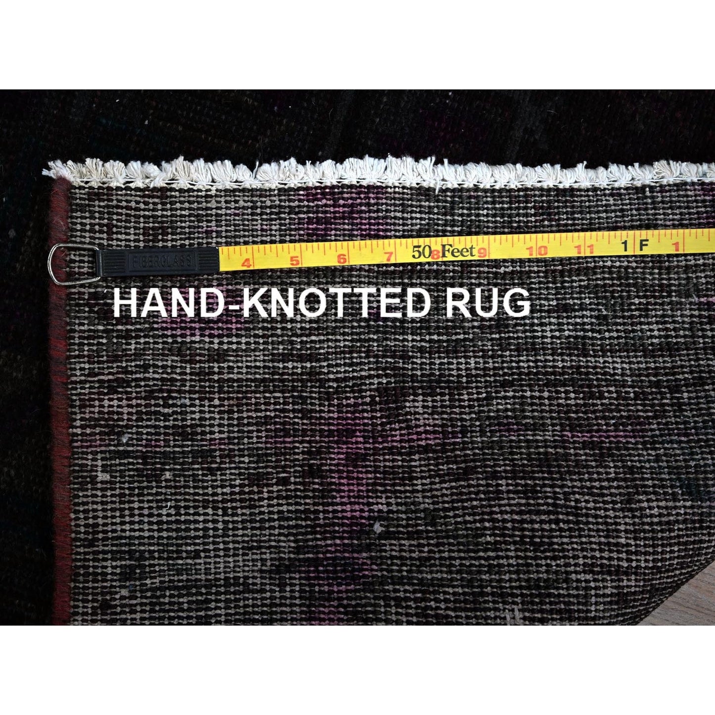 2'4"X10' Overdyed Red Vintage Zoroastrian Pure Wool Hand Knotted Runner Rug