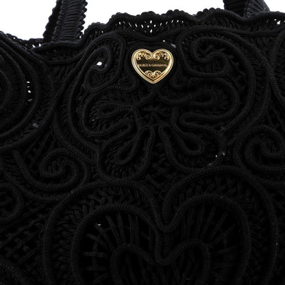 Dolce & Gabbana Beatrice Tote Bag Crochet Lace Jacquard Large
