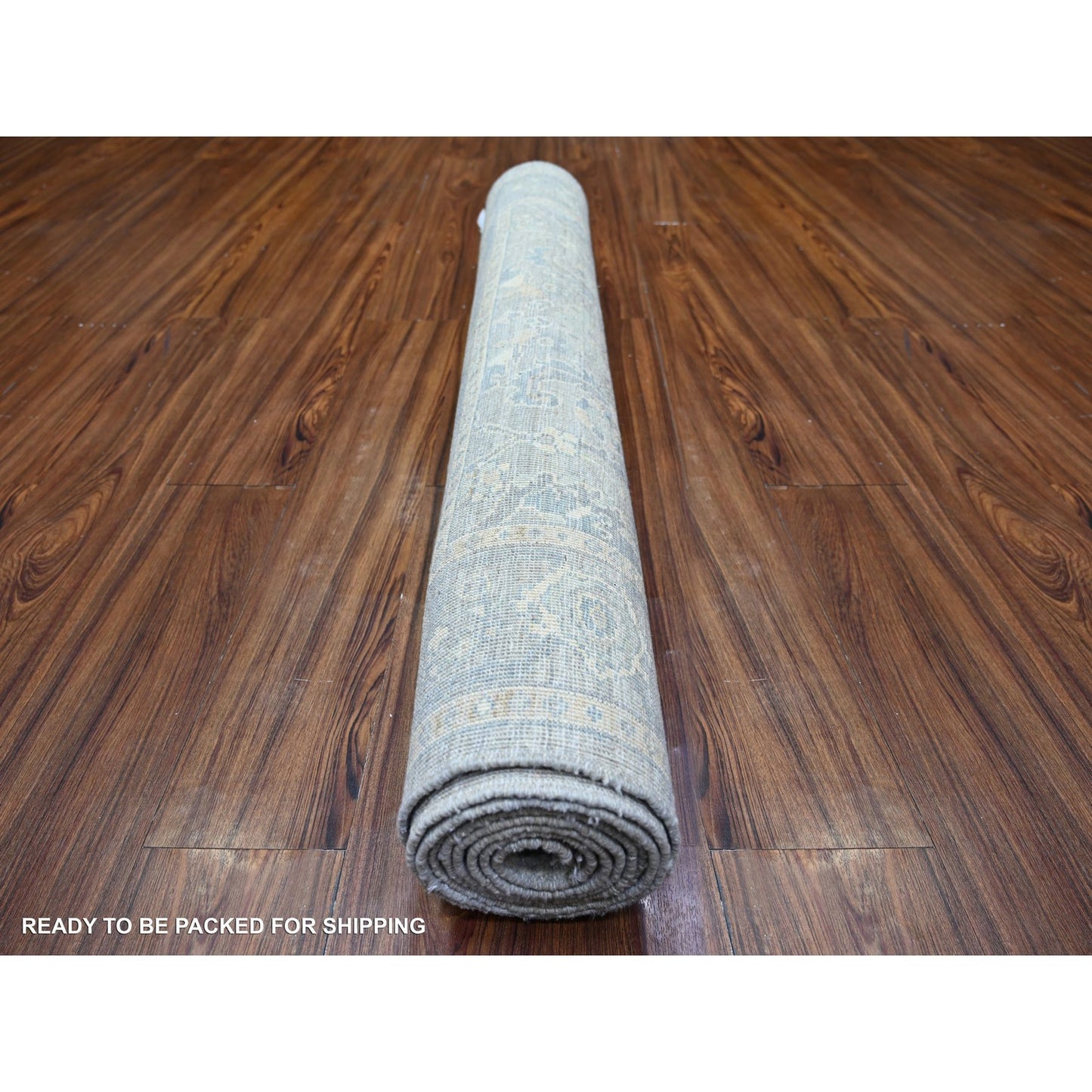 4'X10' Gray Finer Peshawar Soft Wool Hand Knotted Runner Oriental Rug