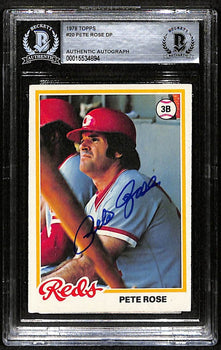 1978 Topps Pete Rose Signed/Autographed Card #20 Reds Bas/Beckett 197093