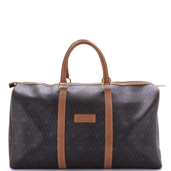 Christian Dior Vintage Duffle Bag Honeycomb Coated Canvas Large