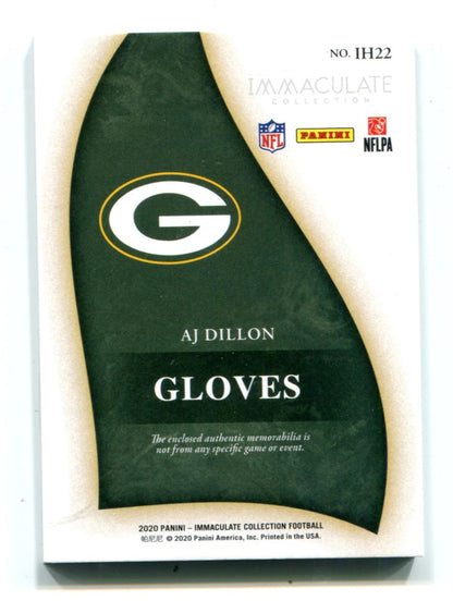 Aj Dillon 2020 Panini Immaculate Collection Glove Card #Ih22 07/15