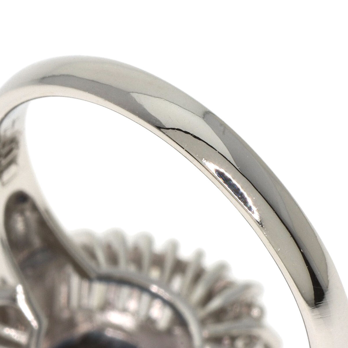 2.216Ct Sapphire Diamond Ring Platinum Pt900 7.71G