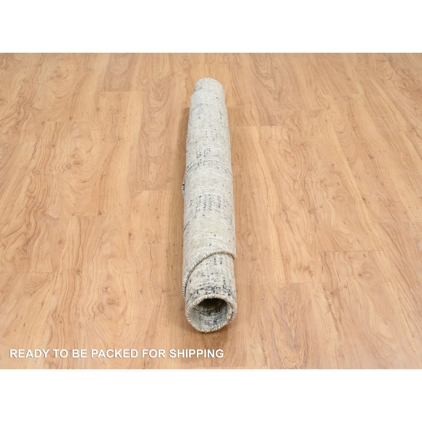 6'X6' Light Gray Modern Design Natural Wool Hand Knotted Round Rug