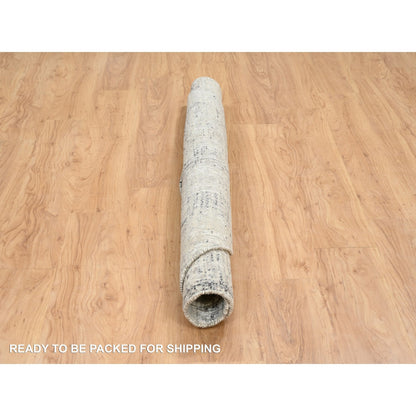 6'X6' Light Gray Modern Design Natural Wool Hand Knotted Round Rug