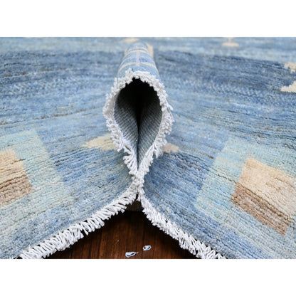 8'2"X9'7" Blue Fine Kashkuli Pure Wool Hand Knotted Oriental Rug