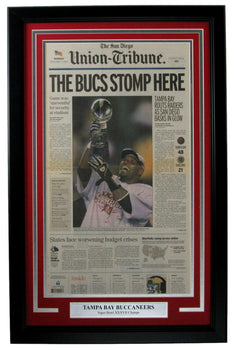 Buccaneers 2003 Super Bowl Xxxvii  San Diego Tribune Newspaper Framed 157877