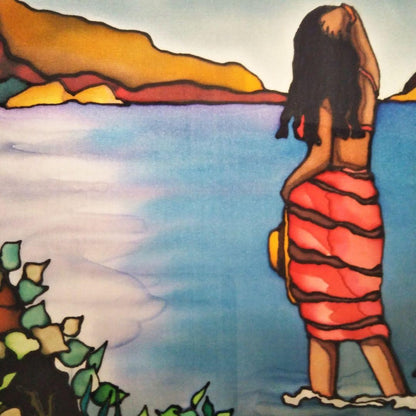 Woman Tropical Painting Original 70x100cm Landscape Moondance