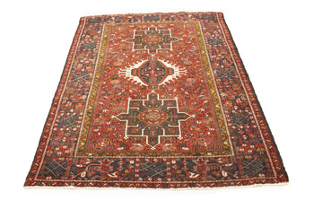 Handmade Vintage Tribal Geometric Area Rug Rusty