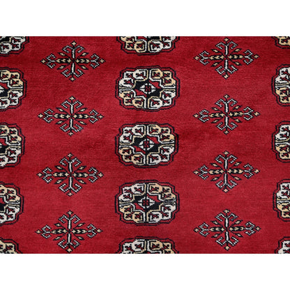 9'2"X12'4" Scarlet Red Princess Bokara Soft Wool Hand Knotted Rug