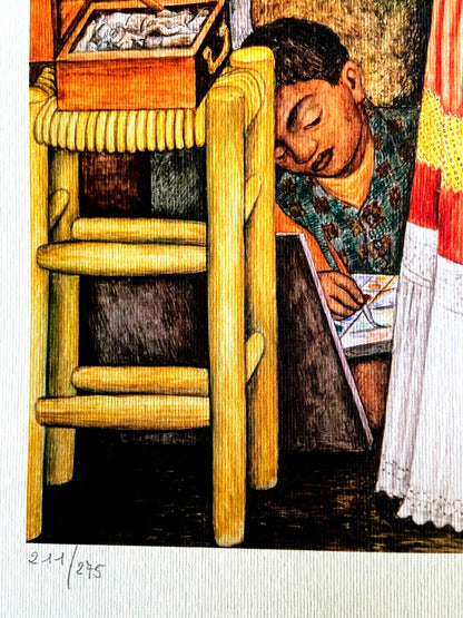Diego Rivera Lithograph Coa Numbered A Hand