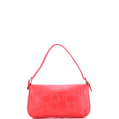 Fendi Baguette Bag Logo Embossed Leather Small