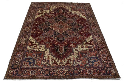 8X11 ft One of a Kind Vintage Geometric Wool Rug