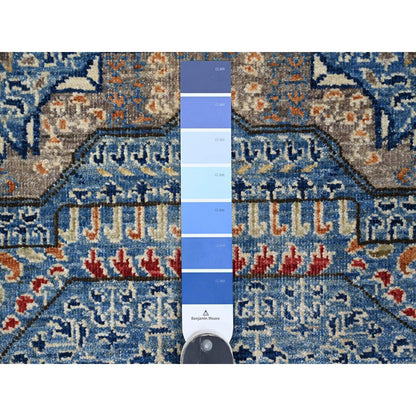 8'X9'8" Blue 14Th Century Mamluk Dynasty Pattern Hand Knotted Wool Rug