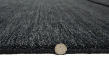 Charcoal Solid Hand-Loomed 4X6 Gabbeh Wool Rug