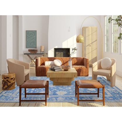 9'X12'2" Denim Blue Afghan Angora Oushak Natural Dyes Oriental Rug