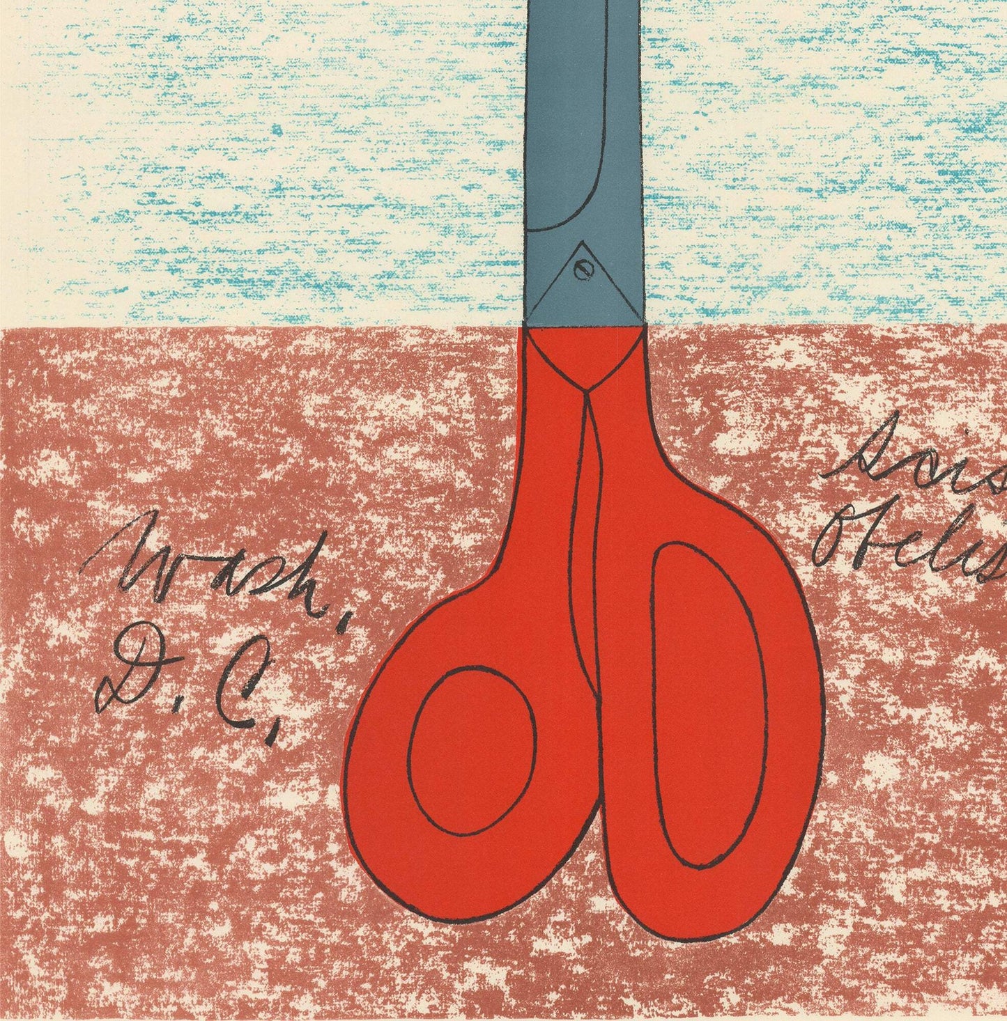 Claes Oldenburg Scissors As Monument " Lithograph Pop Art Red Brow