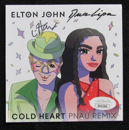 Elton John Autographed Elton & Dua "Cold Heart Pnau Remix" Cd Insert - Jsa Loa