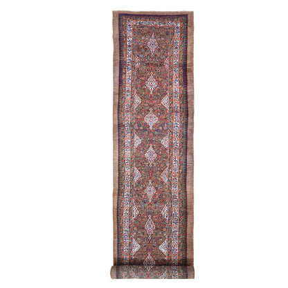 3'6"X17'4" Brown Old Farsian Serrib Xl & Wide Runner Hand Knotted Rug