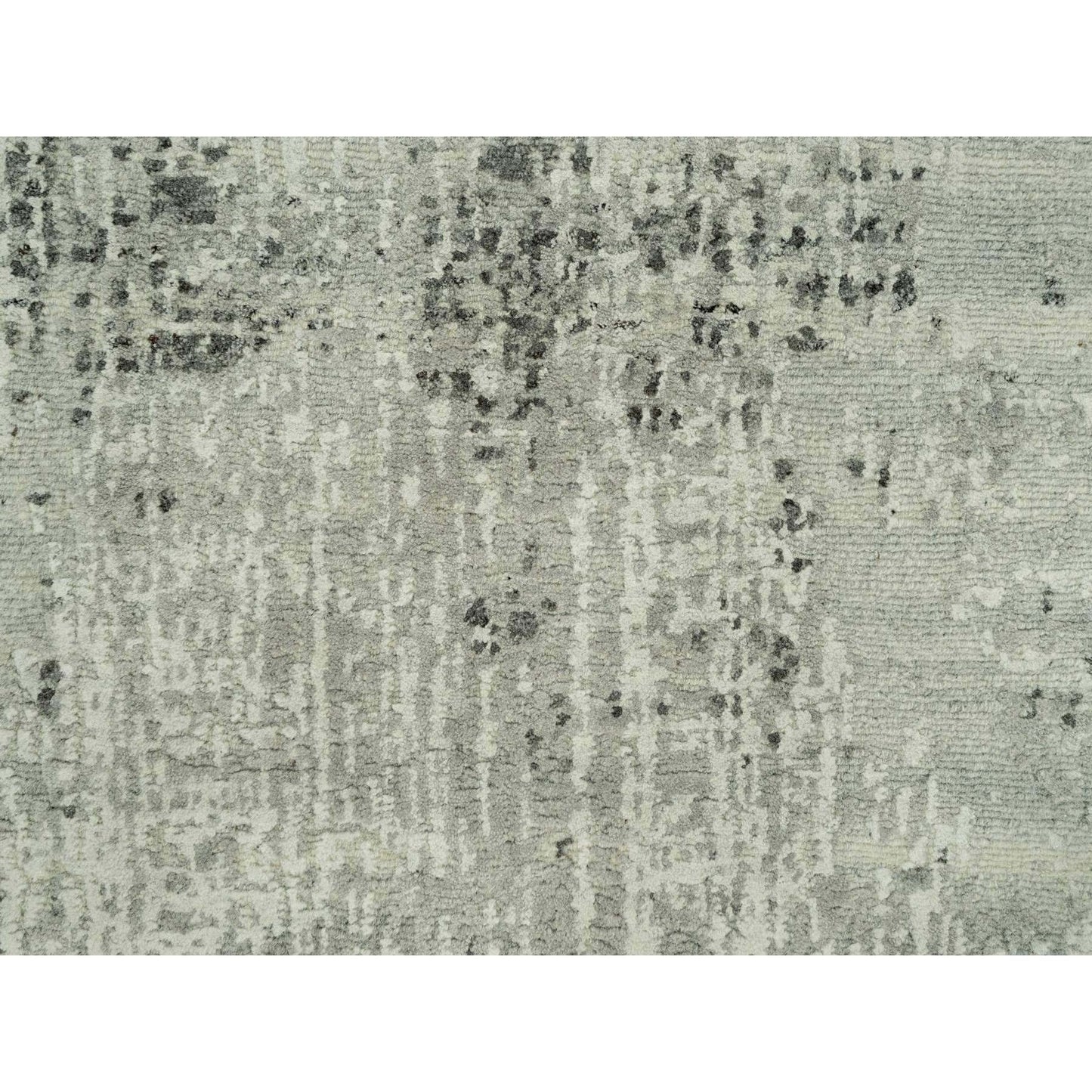 2'6"X31'8" Gray Hand Knotted Hand Spun Undyed Wool Xl Runner Modern Rug