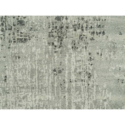 2'6"X31'8" Gray Hand Knotted Hand Spun Undyed Wool Xl Runner Modern Rug