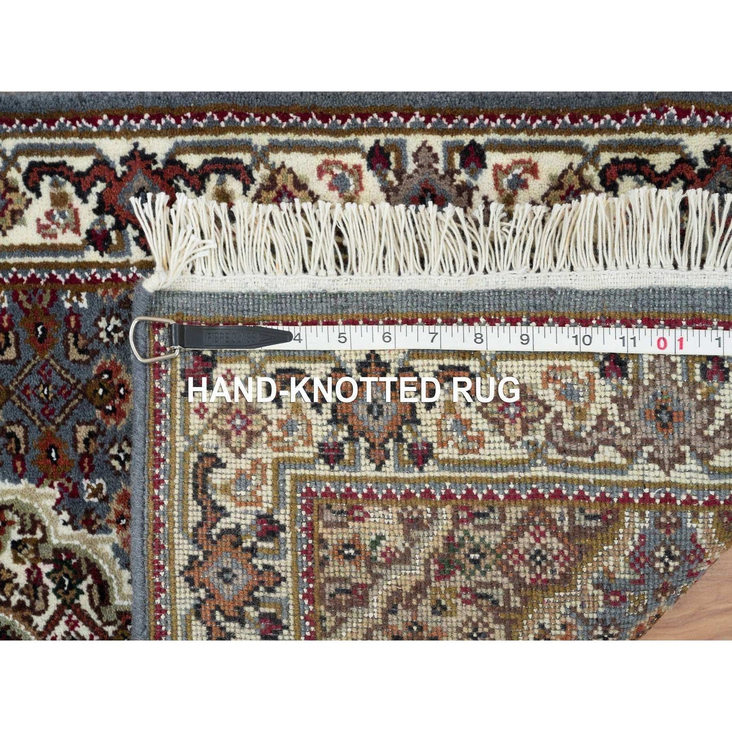 2'X8'5" Gray Tebraz Mahi 175 Kpsi Wool Hand Knotted Runner Rug