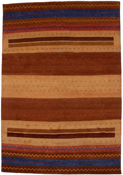 Handmade Gabbeh Rug Modern Tribal Stripes Design Wool Oriental Carpet 7X10 ft