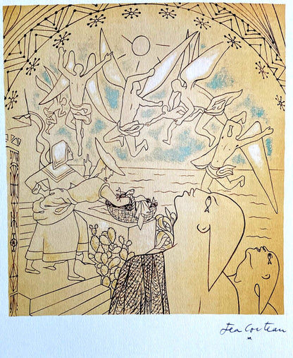 Jean Cocteau Lithograph 1965 Numbered Signed