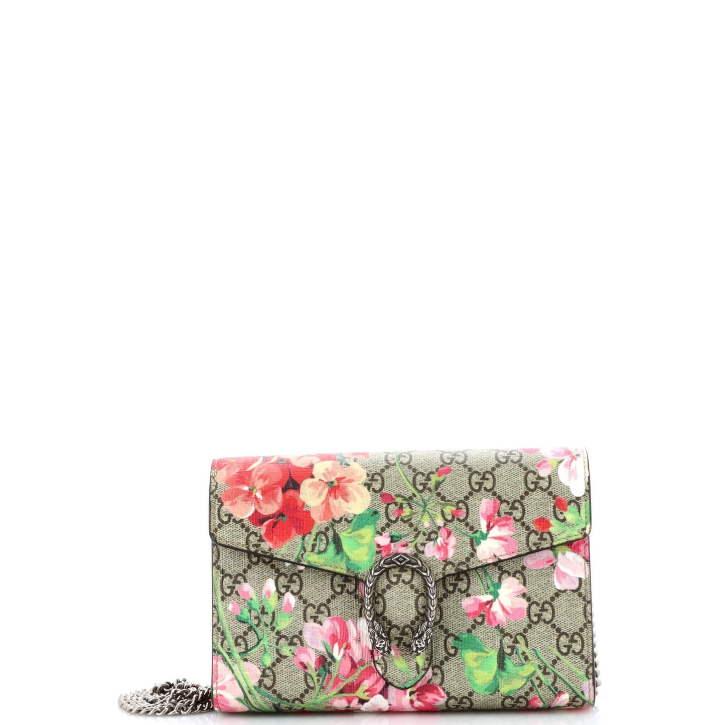 Gucci Dionysus Chain Wallet Blooms Print Gg Coated Canvas Small