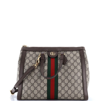 Gucci Ophidia Top Handle Tote Gg Coated Canvas Medium