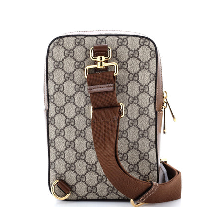 Gucci Interlocking G Patch Sling Bag Gg Coated Canvas Small