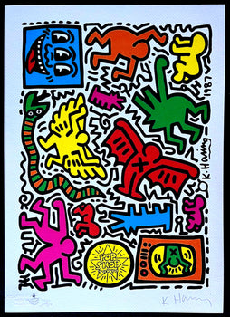 Keith Haring Lithograph Certified Coa 