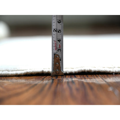 3'X5' Delicate White Wool Hand Knotted Washed Out Peshawar Oriental Rug