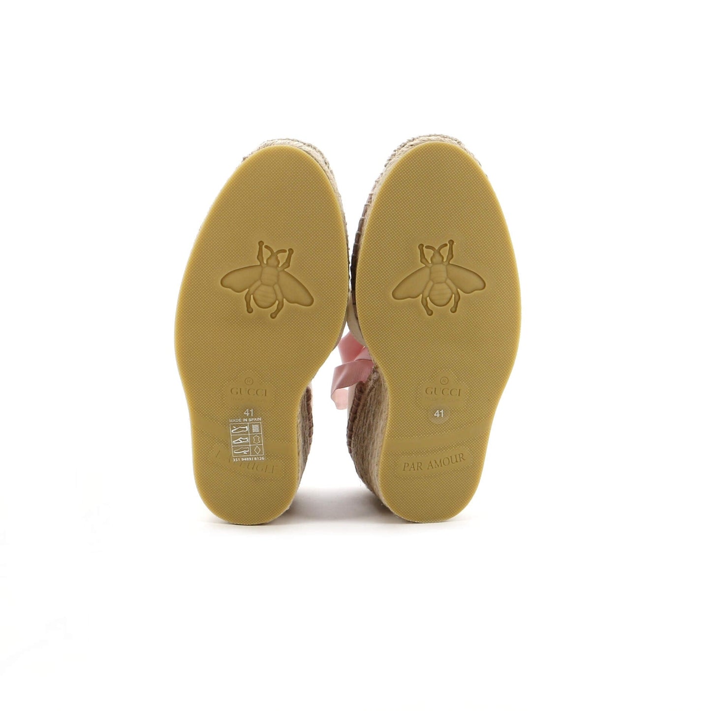 Gucci Women'S Interlocking G Wedge Espadrilles Embroidered Canvas