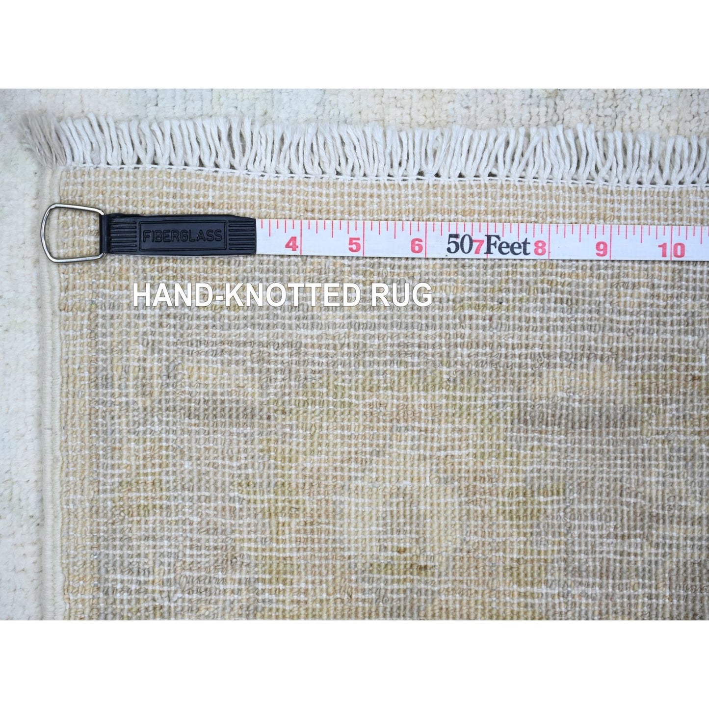 4'X5'9'' White Wash Peshawar Wool Hand Knotted Oriental Rug