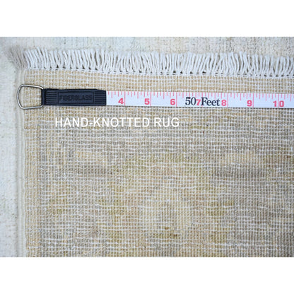 4'X5'9'' White Wash Peshawar Wool Hand Knotted Oriental Rug