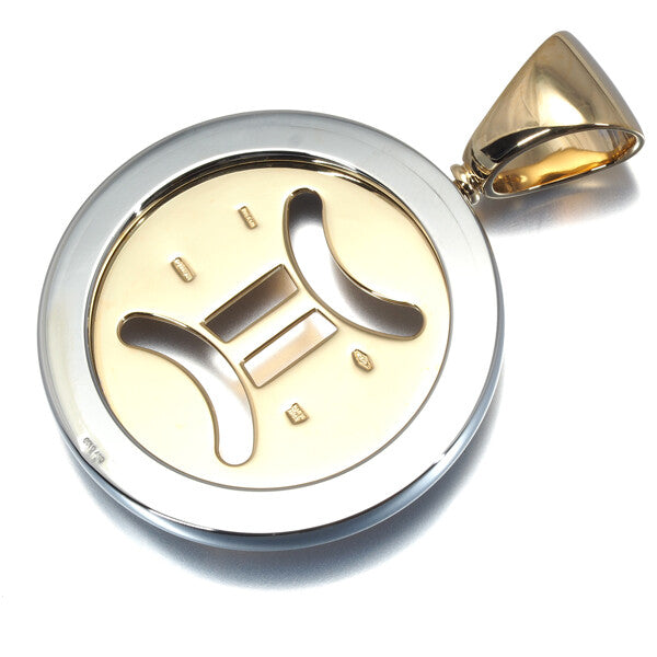 Bvlgari Pendant Pisces Tondo Zodiac 18K 750 Yellow Gold/Stainless Steel