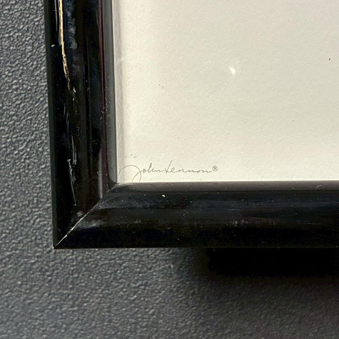 John Lennon "Real Love" Stamped Lithograph Print Poster Framed ???? Yoko Ono