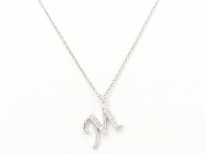 La Soma Diamond 0.06Ct Initial M Necklace K18 White Gold