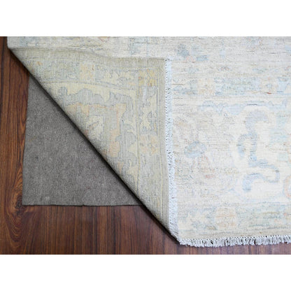 9'9"X13'8" Gray White Wash Peshawar Hand Knotted Natural Wool Rug