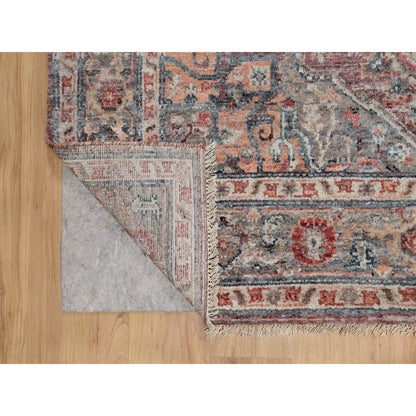 5'10"X9' Tuscan Red Hand Knotted Wool Heris Revival Oriental Rug
