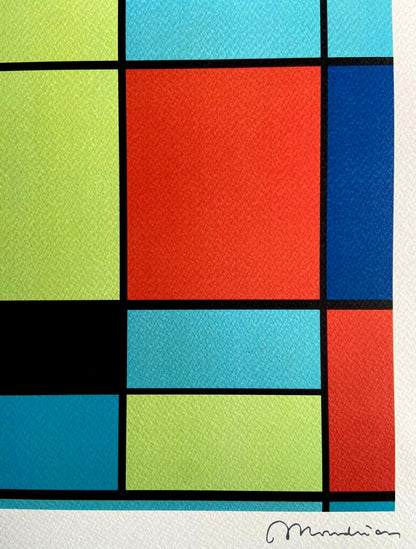 Piet Mondrian, Signed Lithograph Coa