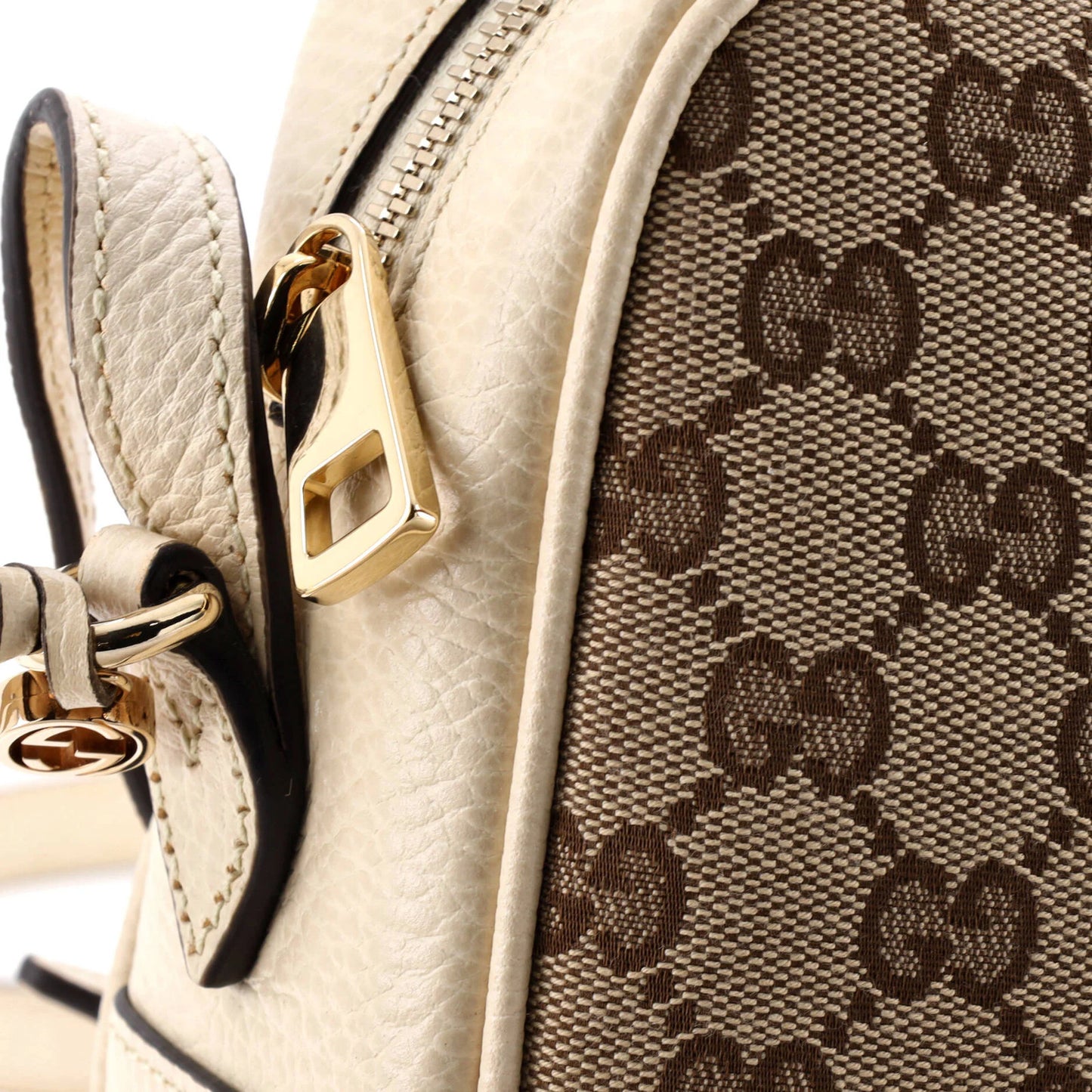 Gucci Bree Disco Crossbody Bag Gg Canvas With Leather Mini